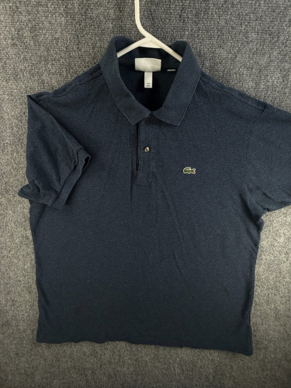 Lacoste Blue Short Sleeve Polo Shirt Men Croc Logo Cotton XL Classic Fit Peru